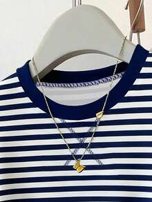 Tween Girls' Striped Crew Neck Casual Everyday Short Sleeve T-Shirt - Multicolor - View 7