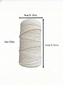 SHEIN Size Range 1MM To 5MM White Natural Macrame Craft Cord For  Handmade Bags Gift Wrapping Tags Bundling Decoration Home Decor Party Supplies Crafting Essentials Macrame String Strong Versatile Decorative Rope Festive Celebrations Craft Projects - Beige - View 14