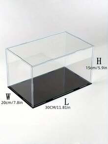 1PC Acrylic Display Case, Various Sizes, Plastic AssemblyDustproof Display Box With Matte Black Base, Suitable ForAction Figures, Collectibles, Statues, Models - Transparent - View 7