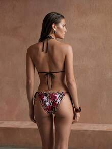 Anewsta Bộ bikini gợi cảm buộc dây cổ, họa tiết hoa, dành cho nữ, thích hợp mặc đi biển mùa hè. - Nhiều màu - Xem 2