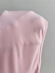 Elamini 女士夏季粉色性感U领紧身连体衣，适合度假 - 粉色 - 查看 6