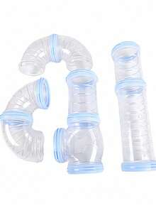 Satu Set Mainan Terowongan Tabung Hamster Transparan Besar yang Dapat Diperluas, Sistem Pipa Penghubung Modular DIY untuk Dekorasi Kandang, Peningkatan Aktivitas Pengayaan Hewan Peliharaan Kecil, Gerbil Kerdil, Tahan Gigit, Eksplorasi Interaktif - MultiWarna - View 11