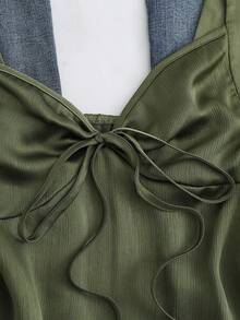 Airaco Women's Elegant Spaghetti Strap Waist Cinched Vacation Camisole Top, Sexy Design Comfortable Cooling Beach/Commute/Date Essential Versatile Women's Camisole Suitable For Date, Outing Green Teal - Green - View 3