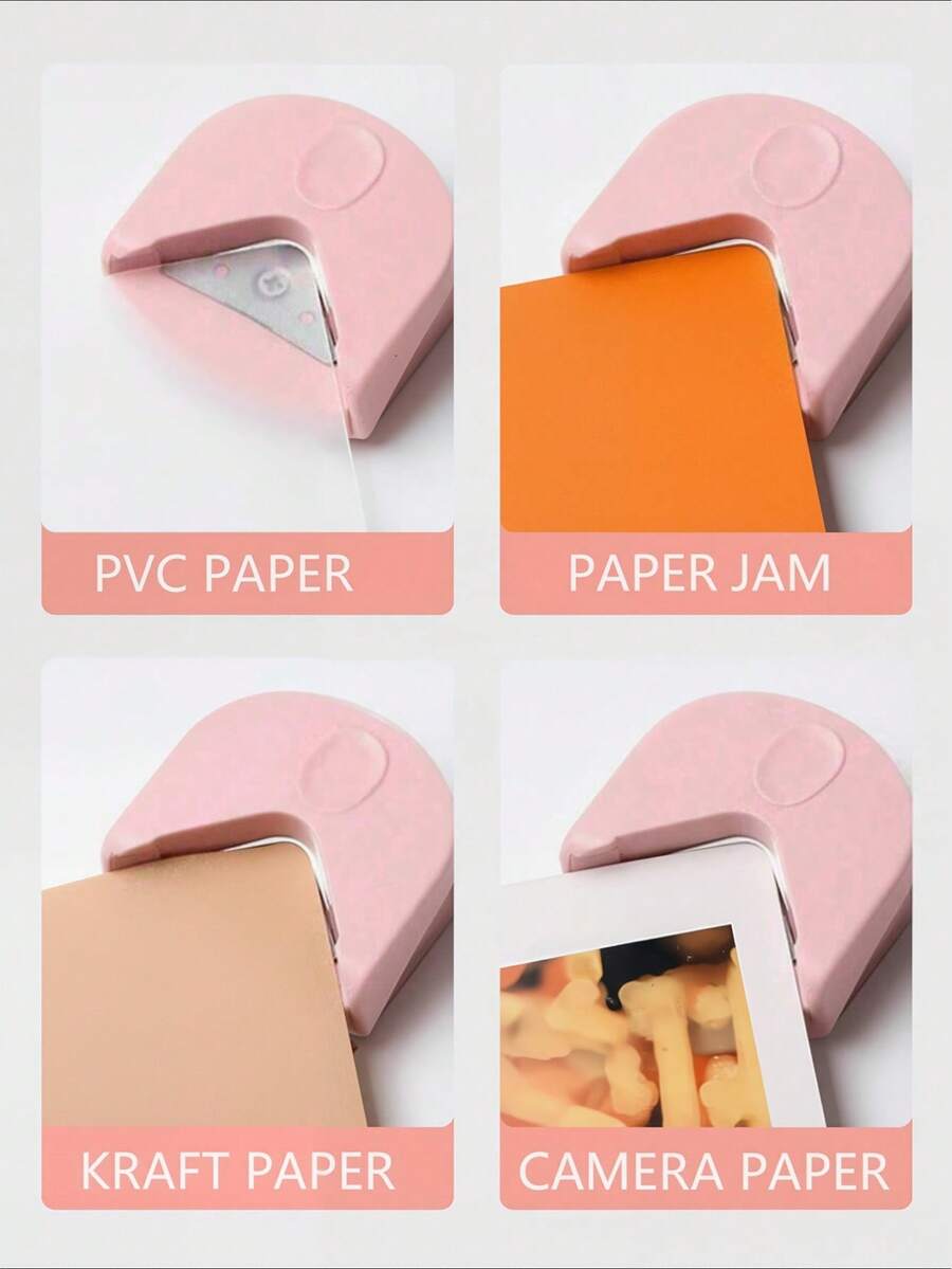 1 pieza Sacabocados Redondeador de Esquinas de Papel - Herramienta de Perforación de Esquina R4 de 4mm, Sacabocados de Esquina R4, Recortador de Papel Portátil para Tarjetas Laminadas, Cartulina, Scrapbooking, Tarjetas Fotográficas, Recorte de Papel Manualidades DIY, Perforadora para Oficina, Escuela, Regalo Navideño - Rosa - Ver 1