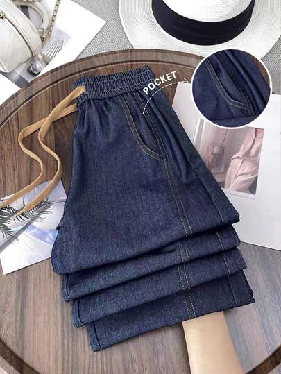 GlowEve Quần ống rộng thoải mái, thời trang, đa năng, thiết kế phối màu tương phản dành cho nữ.