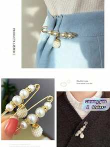 4pcs/Set Aluminum Alloy Waist Buckle & Pin Set, Modern Rhinestone & Butterfly Decor Waist Accessory Set For Household Valentine's Day, Valentines Wedding, Birthday,Wedding Items,Brooch - Multicolor - View 11