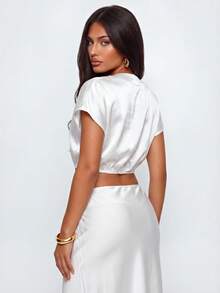 Avantive Summer Concert Outfits For Women Going Out Outfits Casual 2000s Y2k 90S Club Vintage Rave Outfits Festival Old Money Streetwear Easter St Patrick's Day Women Party Beach Wedding  Going Out Graduation Elegant Vacation Casual Festival Formal Festival Party Luxury Country  Mother's Day Gym Sports Business Wedding Holiday White Elegant Greek Satin Top White Outfits For Women Elegant Party - White - View 2