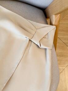 Vesra Quần culottes ống rộng màu mơ, thắt nút, kiểu dáng thanh lịch dành cho nữ, thích hợp đi làm. - Màu be - Xem 3