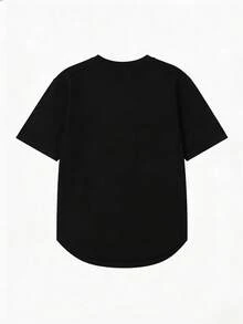 Manfinity Dauomo Men Casual Short Sleeve Tee 1 Pc 100% Heavy Cotton - Comfortable Crew Neck, Soft Adorable Tees Tops - Black - View 2