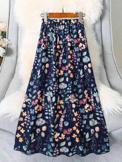EMERY ROSE Women's Casual Floral Print Skirt