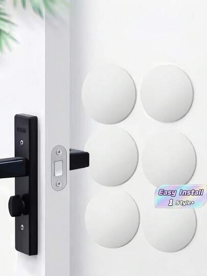 6PCS Round Silicone Furniture Protectors - Soft Bumper Pads For Wall & Door Corner Guards, Baby Proofing, Anti-Collision Stickers (White) Home Accessories