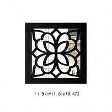 Cirelle 1pc Square Decorative Wall Mirror | Geometric Hollow-Out Window Mirror| Easy-To-Hang Accent Mirror For Entryway Decor - multicolor - View 9