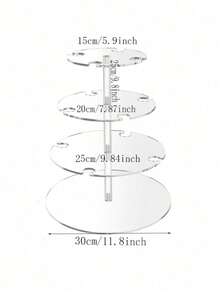 1 Piece Clear Rectangular Acrylic 3 Tier Champagne Tower Display Stand With 32 Slots Floating Alignment Rack For Party Wedding School Celebration Event Decoration Essential Must Have - Transparent - View 14
