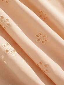 GlowEve 女款刺繡V領優雅泡泡袖洋裝 - 粉色 - 查看 6