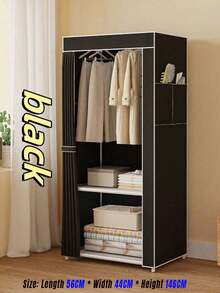1PC Space Saving Wardrobe With Dust Cover - A Large Capacity, Multi-Color, Easy To Assemble Clothing Storage Rack Suitable For Bedrooms And Living Rooms - Multicolor - View 9
