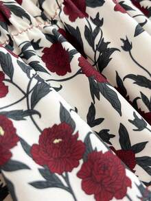 Sunnyshic Rose Print Pattern Bow Lace Camisole For Women - Multicolor - View 3