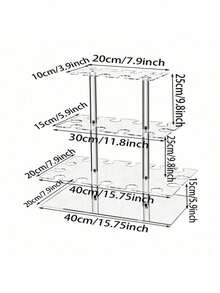 1 Piece Clear Rectangular Acrylic 3 Tier Champagne Tower Display Stand With 32 Slots Floating Alignment Rack For Party Wedding School Celebration Event Decoration Essential Must Have - Transparent - View 13