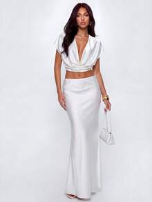 Avantive Summer Concert Outfits For Women Going Out Outfits Casual 2000s Y2k 90S Club Vintage Rave Outfits Festival Old Money Streetwear Easter St Patrick's Day Women Party Beach Wedding  Going Out Graduation Elegant Vacation Casual Festival Formal Festival Party Luxury Country  Mother's Day Gym Sports Business Wedding Holiday White Elegant Greek Satin Top White Outfits For Women Elegant Party - White - View 6