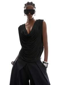 LYSMO 2026 New Minimalist Solid Color Backless Camisole Top For Women, Black - Black - View 2
