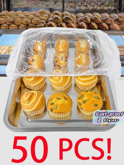 SHEIN 50/10 adet Kek Tepsisi Toz Kapağı (A+B Uzunluğu 70 cm/27,6 inçten Az Olmalıdır), Parti Gıda Kapağı, Fırın Pasta Odası Aksesuarları, Mutfak Gıda Saklama Araçları, Meyve ve Sebze Ekmek Gıda Kapağı