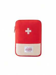 Portable Medicine Organizer, Travel First Aid Kit With Multiple Compartments, Large Capacity Pouch For Home & Emergency Use - Red - View 8