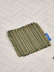 Cirelle 1pc Vintage Tassel Woven Coaster - Checkered Square Insulated Mat, Multi-Purpose Coffee/Tea Table Mat (3.94 Inches X 3.94 Inches), Suitable For Holiday Parties, Family Gatherings - Multicolor - View 14