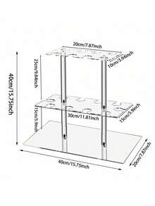 1 Piece Clear Rectangular Acrylic 3 Tier Champagne Tower Display Stand With 32 Slots Floating Alignment Rack For Party Wedding School Celebration Event Decoration Essential Must Have - Transparent - View 15