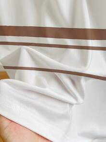 IslaSuriya Camiseta de manga corta casual y versátil para uso diario con parches y decoración de lazo para mujer - Multicolor - Ver 3