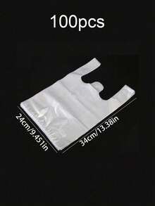 SHEIN A Set Of 100 White Transparent Plastic Bags, Breakfast Bags, Disposable Food Packaging Bags, Supermarket Grocery Plastic Bags Suitable For Daily Use - Multicolor - View 16