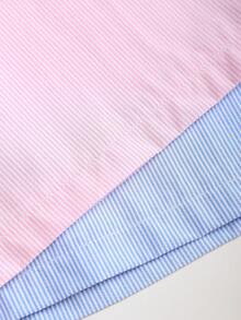 SHEIN Sweetro Quần dài siêu dài dáng rộng, mềm mại và bông xốp, sọc xanh trắng và sọc hồng trắng, có dây rút, kiểu dáng thoải mái. - Nhiều màu - Xem 7