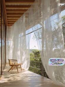 2/4PCS Sheer Soft Flowing White Tulle Fabric For Outdoor Wedding Arch Backdrop Chair Ceiling Decoration Party Backdrop Curtains Terrace Pergola Veranda With Rod Pocket Design - White - View 1