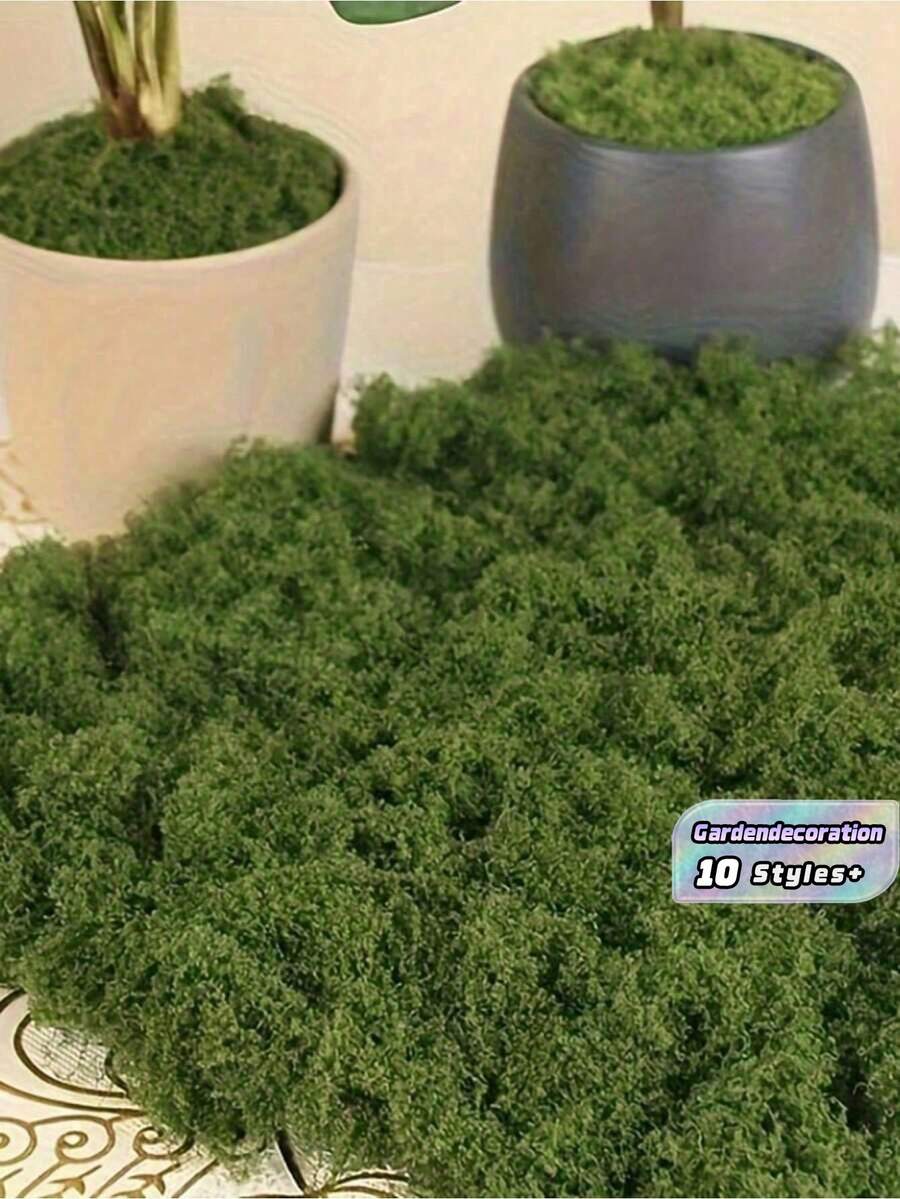 SHEIN 10/30/200g 人造苔藓装饰 - 逼真的绿叶 - 包装 - 非常适合微景观、窗户装饰和设计布局、人造苔藓仿生人造苔藓、绿色苔藓微景观装饰、DIY 绿色植物草坪盆栽铺路景观装饰、户外花园庭院装饰