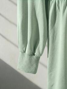 Modelyn Burgundy Slimming Zip-Up Hooded Casual Long Sleeve Jacket & Pants 2 Pieces Set For Women, Autumn/Winter - Green - View 6