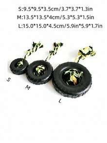 1PC Sturdy Rubber Tire Shape Dog Toy For Strong Teeth Interactive Fun Play All Dog Breeds Durable Chew Toy Tire Design Pet Toy For Aggressive Chewers Training Reward Outdoor Indoor Playtime Boredom Relief Mental Stimulation - Black - View 7