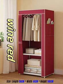 1PC Space Saving Wardrobe With Dust Cover - A Large Capacity, Multi-Color, Easy To Assemble Clothing Storage Rack Suitable For Bedrooms And Living Rooms - Multicolor - View 7