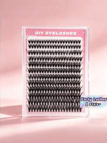 240Pcs D Curl Cat Eye Lashes Eyelash Tech Supplies DIY Eyelash Extensions Manga Lashes Soft Fluffy Long Volume Reusable Natural Look Strip Lashes For Parties Daily Makeup Gift For Women Girl - Multicolor - View 1