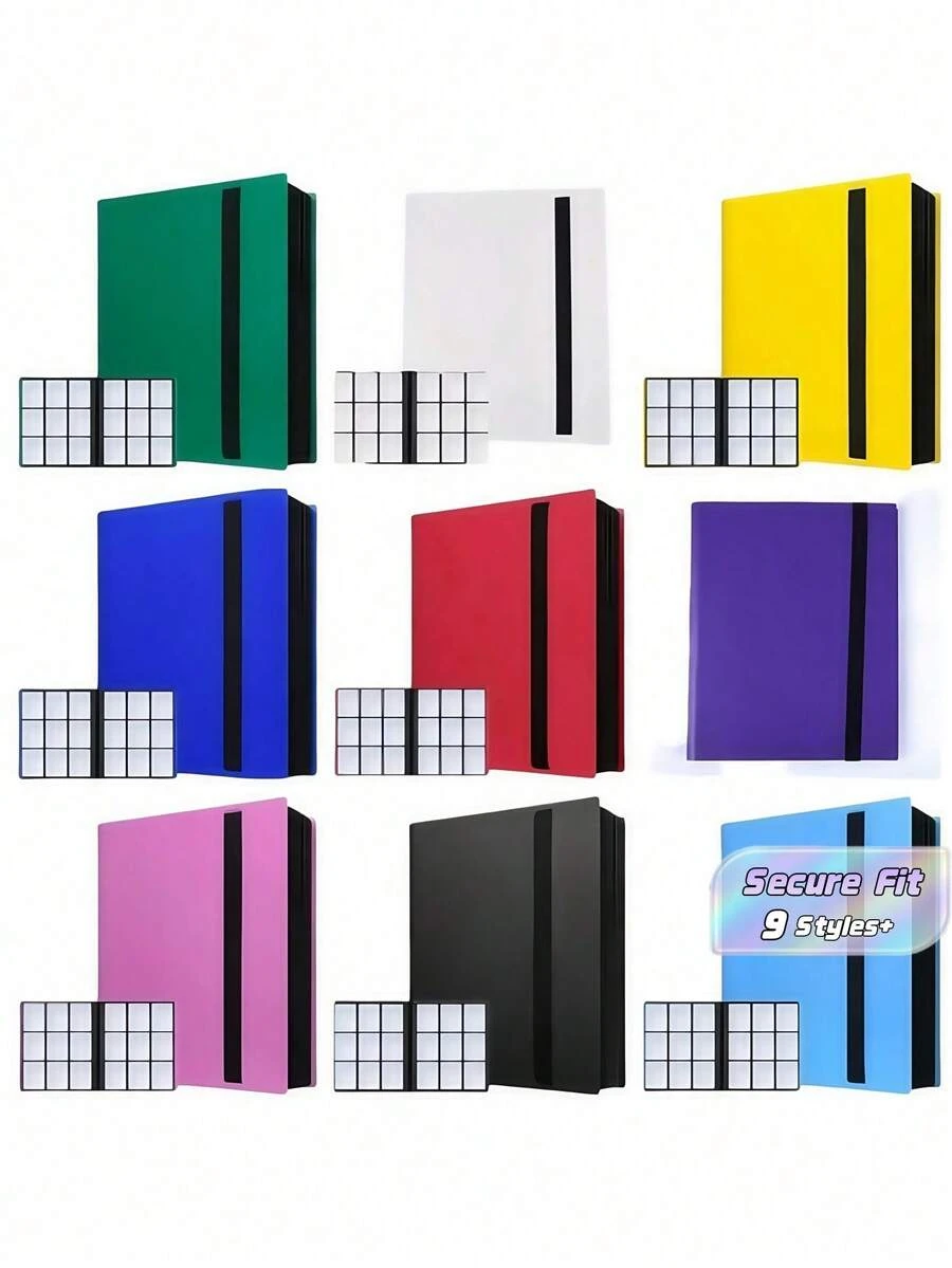 1PC Christmas Decoration Trading Card Binder 9 Pocket Pages, Sports Hockey Card Binder Collector Side-Loading Baseball Card Holder Binder With Sleeves 20 Sheets 360 Game Card Book Binders For Soccer Basketball Cards - Multicolor - View 1