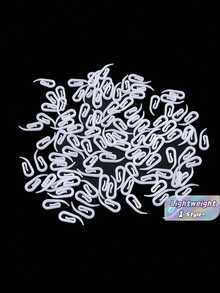 100 piezas Ganchos de plástico blanco para cortinas - Multicolor - Ver 1