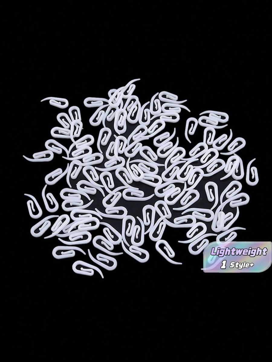 100 piezas Ganchos de plástico blanco para cortinas - Multicolor - Ver 1