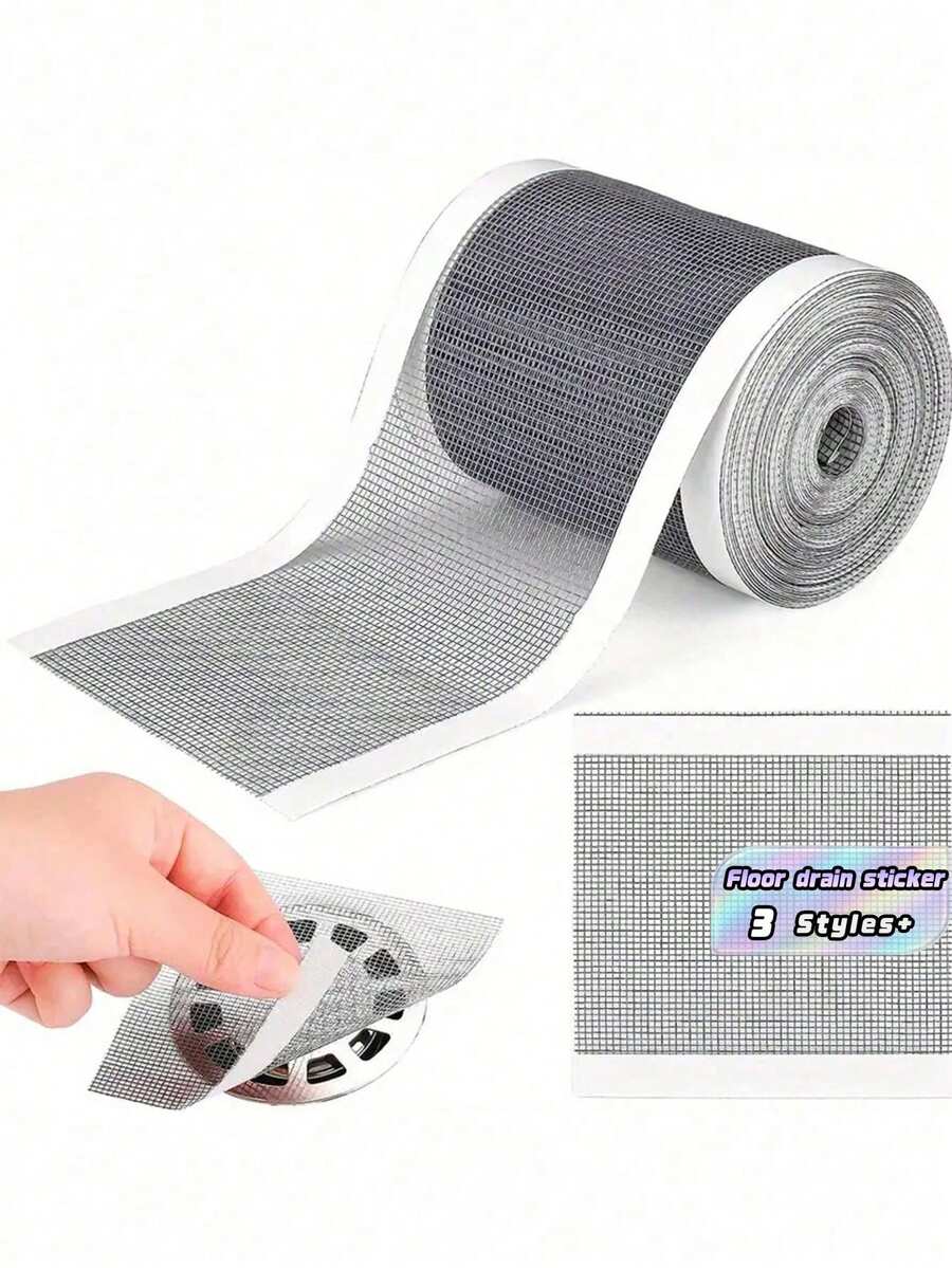 1 Stück 10*500cm/7*500cm/12*500cm selbstklebende Maschenabdeckung für Küche, Bad und Dusche, Einweg-Maschensiebfilter für Spülbecken, Haareinfänger, einfach zu schneiden - Verschiedenfarbig - Übersicht 1