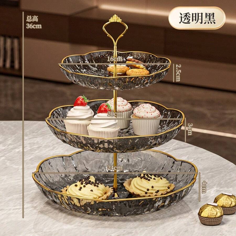 Giá đựng bánh cupcake 3 tầng, giá đỡ tròn nhiều tầng bằng nhựa, khay trưng bày bánh ngọt mini, trái cây, bánh quy, món tráng miệng cho tiệc trà, đám cưới, sinh nhật, màu xanh lá cây. - Nhiều màu - Xem 1