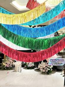 1PC Backdrop Hanging Rain String Curtain Decor Tassel Garland Banner For Weddings Birthdays And OtherCelebrations Festival Celebration Decorations - Multicolor - View 1