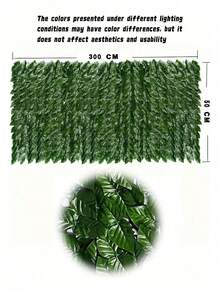 1 Piece Simulation Fence, Balcony Shade Decoration, Artificial Lawn, Roller Shutter Fence, Shade Net, Leaf Fence, Wall Fence, Suitable For Home Garden, Balcony Wall, Terrace, Courtyard, Wedding, Backyard, Jungle Theme Party, Birthday Porch, Christmas Gift, Leaf Background, Indoor And Outdoor Decoration - Green - View 12