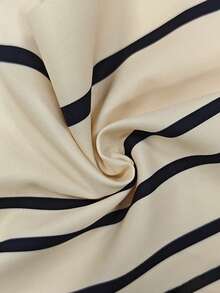 Lumivelle 女士时尚条纹印花衬衫，春夏款 - 杏色 - 查看 6