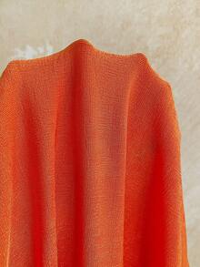 Soleia New Back To School Casual Vacation Western Beach Wedding Guest Outfit Graduation Brunch Women's Wear St. Patrick's Day Spring Break Easter Music Festival Elegant Bohemian Tropical Elegant Orange Elastic Glitter Knit Halter Backless Tie-Up Women's Tank Top - Orange - View 7