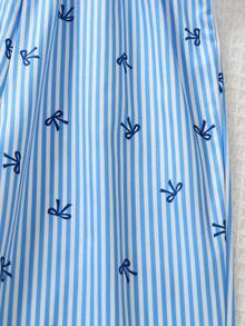 Genkimix Kids Girls (Small) Ruffle Layered Casual Long Pants, Suitable For Vacation, Summer - Blue - View 6