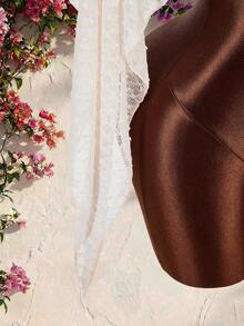 Amplova Women's Sheer Wrap Top, Versatile Asymmetrical Shoulder Design, Inspirational Swimsuit Cover-Up, Suitable For Summer Holiday Outfits - White - View 11