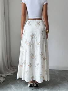 Modelyn Mẫu mới về: Chân váy trắng phối họa tiết lãng mạn dành cho nữ. - trắng - Xem 3