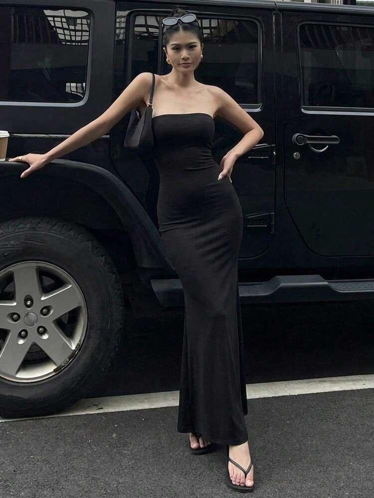 Women's V-Neck Bodycon Halter Dress