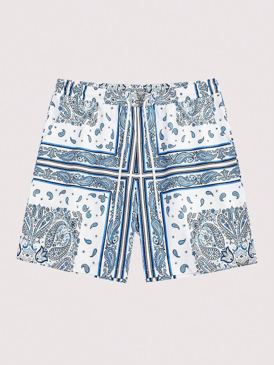 Open Phase Herrshorts med dragsko i midjan och cashewnötsmönster - Multifärgad - Visa 1